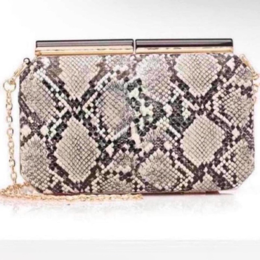 Snake print clutch